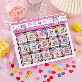 Hộp xà phòng giấy khô nhiều hình mix màu - xà bông rửa tay bỏ túi nhỏ gọn cô gái