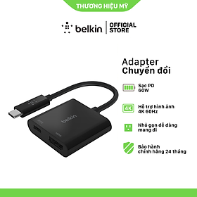 Cáp Chuyển Đổi Belkin từ USB Type-C Sang HDMI / USB Type-C PD 60W - Hàng Chính Hãng