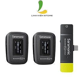 Mua Micro thu âm Saramonic Blink 500 Pro B6 - Thiết bị ghi âm hoạt động trên phổ tần 2.4GHz hỗ trợ điện thoại và máy tính bảng Androidd có cổng sạc Type C   thời lượng pin 8 giờ - Hàng nhập khẩu