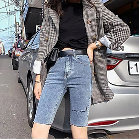 Quần jean ngố / lửng BIG SIZE lưng cao, co dãn mạnh