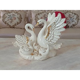Mua Bộ Tượng Gốm Gia Đình Thiên Nga Hạnh Phúc -Sang Trọng -Tinh Tế-gốm Quảng Châu Đệp giá rẻ-quà tặng ý nghĩa
