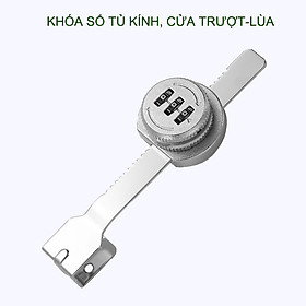 Khóa tủ kính mở bằng 3 mã số có thể thay đổi được, loại cánh không khung mở trượt, lùa