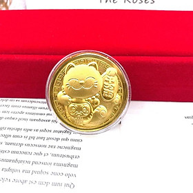 Mua Đồng Xu Con Mèo Vàng kèm túi gấm đỏ 2023 Quý Mão may mắn Như Ý tài lộc - Mẫu 3
