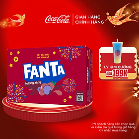 Thùng 24 Lon Nước Ngọt Giải Khát Có Gas Fanta Xá Xị 320ml/Lon Sale 12.12  Coca-Cola Official Store