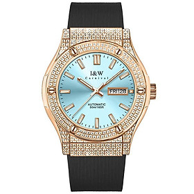 Đồng hồ nam chính hãng IW CARNIVAL IW55851G-48 Viền vàng, Kính sapphire,chống nước 50m,máy cơ Automatic,dây cao su xịn