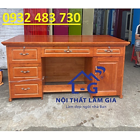 Bàn Làm Việc Gỗ Thông Nguyên khối rộng 1m4_LGBNK-14