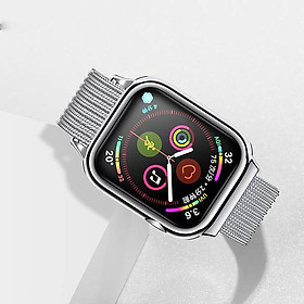 Mua Bạc - Dây đeo thay thế kèm khung viền bảo vệ cao cấp cho Apple Watch 44mm hiệu Usams (thiết kế tinh tế  lực hút nam châm mạnh mẽ  lịch lãm sang trọng) - Hàng chính hãng