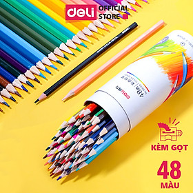 Bút chì màu nước cao cấp dạng cốc Deli - 12 / 24 / 36 / 48 màu - Kèm cọ và gọt theo ống màu - Phù hợp cho cả chuyên nghiệp và nghiệp dư - 68129/ 68130/ 68131/ 68132 - Màu chì thường - 36 màu - 68124