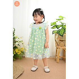 Đầm Dạ Hội Xoè Tamiuy Hoạ Tiết Hoa Cúc Thời Trang Mùa Hè Cho Bé Gái