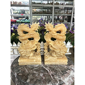 Mua Cặp Rồng đứng phong thủy đá ngọc hoàng long - Cao 20 cm
