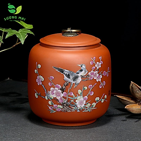 Mua Lọ Đựng Trà Tử Sa SƯƠNG MAI  Hũ Chè Có Nắp Kín  Lọ Đựng Chè 230gr
