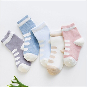 Set 5 Đôi Tất, Vớ Chân Thun Cotton 4 Chiều Đẹp, Dễ Thương Cho Bé Trai