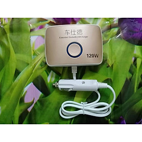 Mua Bộ chia tẩu sạc ô tô 3 cổng đa năng kèm 2 cổng USB - sạc pin trên xe hơi ô tô cao cấp