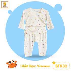 Bộ sơ sinh cài vai họa tiết dễ thương cho bé BB137