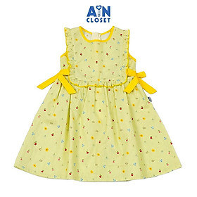 Đầm bé gái hoạ tiết Hoa Nhí Vàng Cotton - AICDBGXVZ30T - AIN Closet