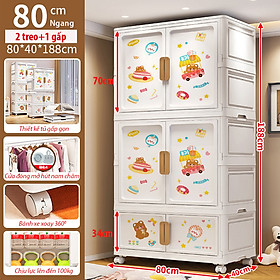 Mua Tủ Nhựa Gấp Gọn Hoạt Hình Có Ngăn Treo Quần Áo Nubie  Hộp Gấp Đựng Đồ Thông Minh  Tháo Lắp Dễ Dàng  Có Thể Tách Tầng