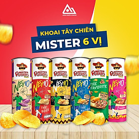 Bimbim khoai tây chiên dạng lát Mister Potato hộp có hình Neymar đủ vị