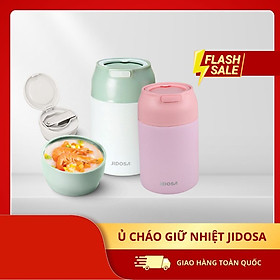 Mua Bình Ủ Cháo Inox 316 JIDOSA JD3870 Hộp Giữ Nhiệt Lâu Dung Tích 850ml Tặng Kèm Muỗng Gấp Gọn Tiện Lợi