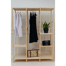 Mua Khung Gỗ Treo Quần Áo Lắp Ghép Đa Năng  Thiết Kế Gọn Nhẹ | kích thước 170*130*44cm