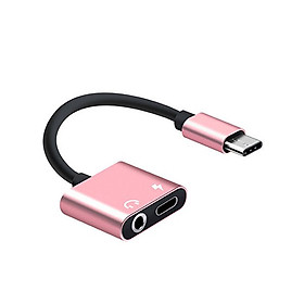 Bộ Chuyển Đổi Cổng Sạc Type-C Thành Giắc Tai Nghe Và Cổng Sạc USB-C