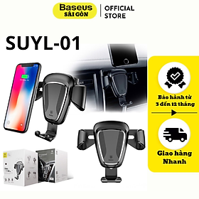 Bộ đế giữ điện thoại khóa tự động dùng cho xe hơi Baseus (Car Phone Mount Holder Stand Auto-lock) SUYL-01- Hàng chính hãng