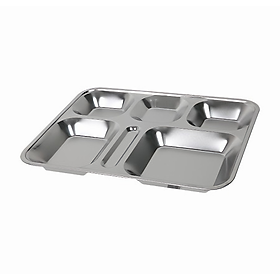 Khay đựng cơm KG83 5 ngăn chất liệu inox 36x26cm 