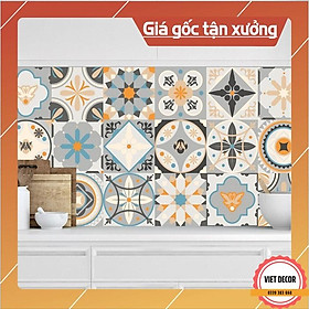Decal Gạch Bông D7 - Set 30 ô 20x20cm - Decal dán tường Trang trí