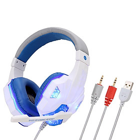 3.5mm Wired Game Gaming Headphones Earphones with  Light  black red
