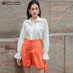 Quần Short Cạp Cao Đính Nút Thời Trang HOYANG QSHY01