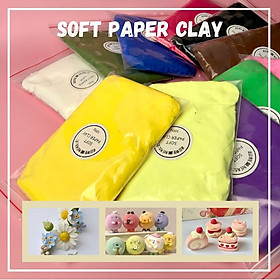 Đất sét tự khô Nhật, đất sét giấy, bột giấy Nhật Bản nhiều màu SOFT PAPER CLAY gói 100g - chuyên cho thợ