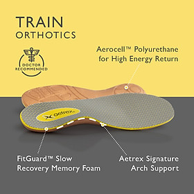 Lót giày thể thao nữ Aetrex Train Cupped/Neutral L800 - Cho chân vòm trung bình tới cao hoặc chưa xác định được kiểu vòm