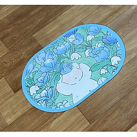 Mua Thảm lau chân Silicon Hình Elip lót cửa chùi chân  siêu thấm hút  chống trượt cho phòng tắm (40x60cm)