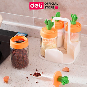 Mua Hũ Đựng Gia Vị Thủy Tinh  Kèm Muỗng Thông Minh Deli -Lọ Đựng Gia Vị Cute Kèm Muỗng Cà Rốt Dụng Cụ Phòng Bếp Hỗ Trợ Nấu Ăn Sắp Xếp Nhà Bếp
