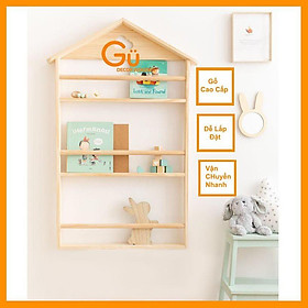 Mua Gía sách cho bé  giá để sách treo tường hình ngôi nhà bằng Gỗ  trang trí phòng trẻ em