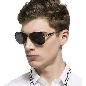 Kính mát nam chống nắng tia uv Mắt đen không viền