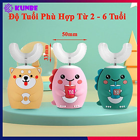 Bàn Chải Đánh Răng Điện Cho Bé KUNBE Đầu Chữ U Siêu Mềm, Nhiều Mẫu Hoạt Hình Đáng Yêu