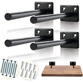Bộ 4 chốt âm kệ treo tường, bas âm đỡ kệ trang trí bằng thép đặc 15cm kèm phụ kiện vít tắc kê – Hàng chính hãng
