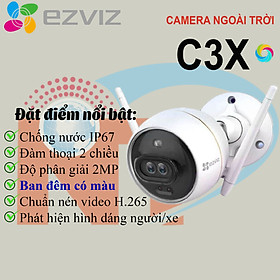 Mua Camera EZVIZ C3X 1080P  WIFI  Chống Nước IP67  Ghi Gình Ban Đêm Có Màu  Tích Hợp AI  Chuẩn Nén Video H.265 - Hàng Chính Hãng