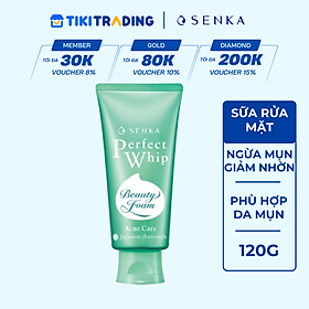 Sữa rửa mặt hỗ trợ trị mụn Senka Perfect Whip Acne Care 100g