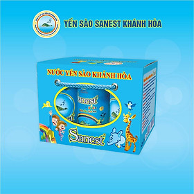 Hộp 6 lon Nước Yến sào Khánh Hòa Sanest Kids đóng lon 190ml - 0162