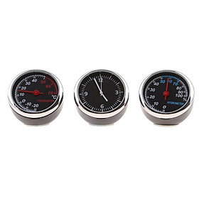 Car Thermometer Hygrometer  Clock For Dashboard 3PCS/Set