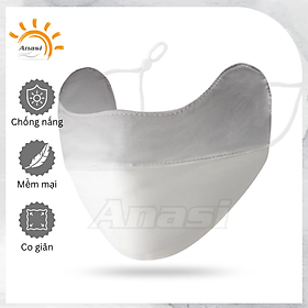 Khẩu trang vải chống nắng nữ thun lạnh kiểu dáng mới Anasi KTO34 - Có lỗ thở chống ngộp - Ombre xám