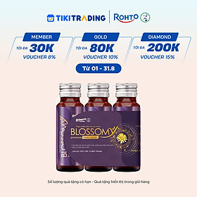 Nước uống collagen thảo dược giúp đẹp da, hỗ trợ ngủ ngon Blossomy Premium lốc 03 chai x 50ml