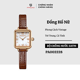Đồng Hồ Nữ PAGINI Dây Da Mặt Vuông Phối Đá Malachite cao cấp – Phù Hợp Với Các Cô Gái Yêu Thích Phong Cách Vintage - PA002228N