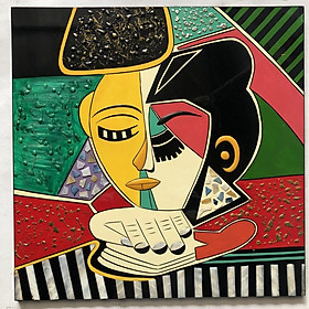 Mua Tranh Sơn Mài Nghệ Thuật Picasso Cao Cấp Thanh Bình Lê 40X40 cm treo tường  trang trí nhà cửa  văn phòng  quà tặng ý ngh