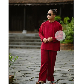 BIGSIZE Bộ áo bà nam truyền thống đỏ đô - Có bộ bà ba Bigsize- may sỉ bà ba toàn quốc - May bộ bà ba theo yêu cầu - bộ Bigsize đỏ đô