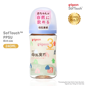 Bình sữa pigeon ppsu plus thế hệ iii phiên bản nhật ngôi nhà 160ml/240ml