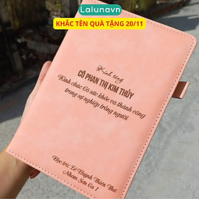 Sổ tay bìa da PU KHẮC TÊN cỡ A5 sổ ghi chép quà tặng văn phòng phẩm hội nghị 360 trang B122