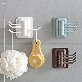 Kitchen Rotary Hook Self Adhesive Rack Bathroom Towel Hooks for Office