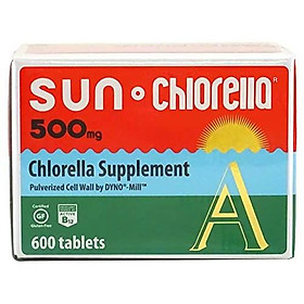 Sun Chlorella - Chlorella Superfood Nutritional Supplement- 500 Mg (600 Tablets)